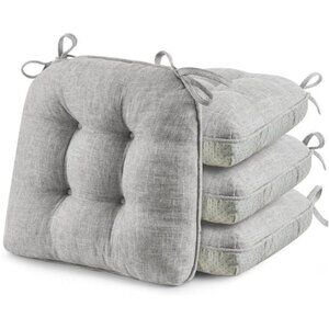 Tufted Chair Cushions Memory Foam Seat Pads Non Slip Kitchen Dining 4 Pack